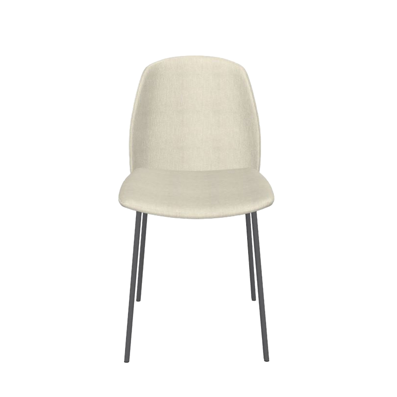 Chaise en tissu blanc et pieds métal - Olivia