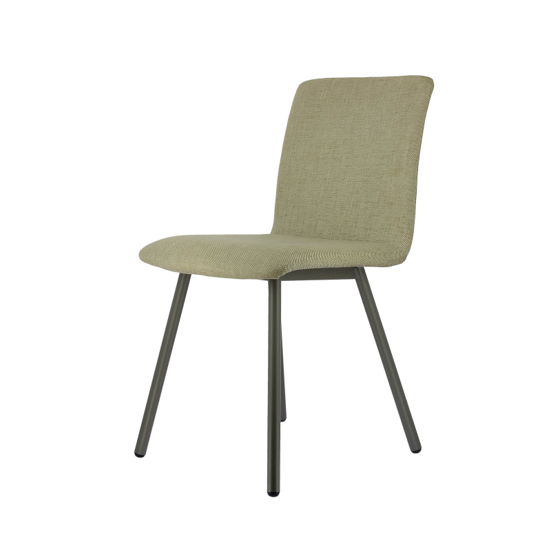 Chaise de salle à manger avec assise en tissu gris - Pisa