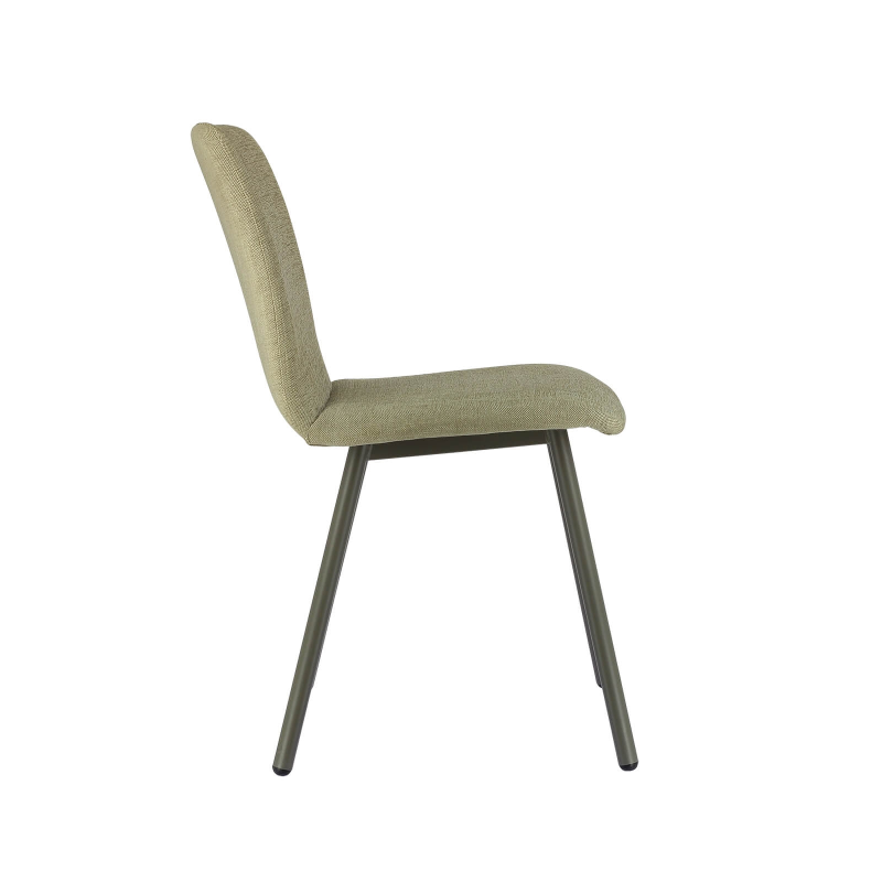 Chaise en tissu gris avec structure solide pour salle à manger - Pisa
