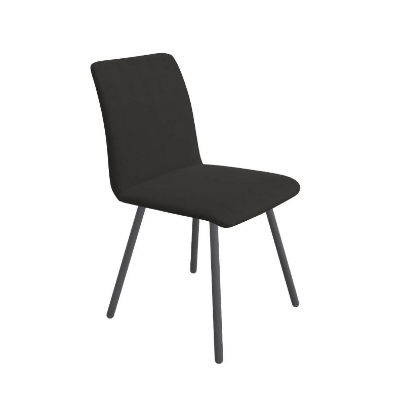 Chaise en tissu noir de salle à manger - Pisa