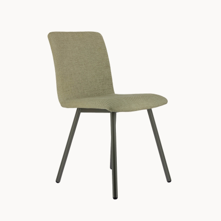 Chaise grise avec revêtement en tissu pour salle à manger - Pisa