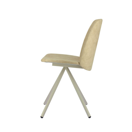 Chaise en métal et revêtement en tissu beige - Fiona 2