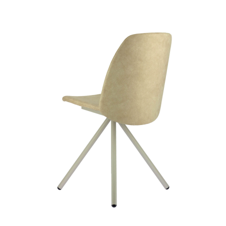 Chaise en métal et revêtement en tissu marron - Fiona 2