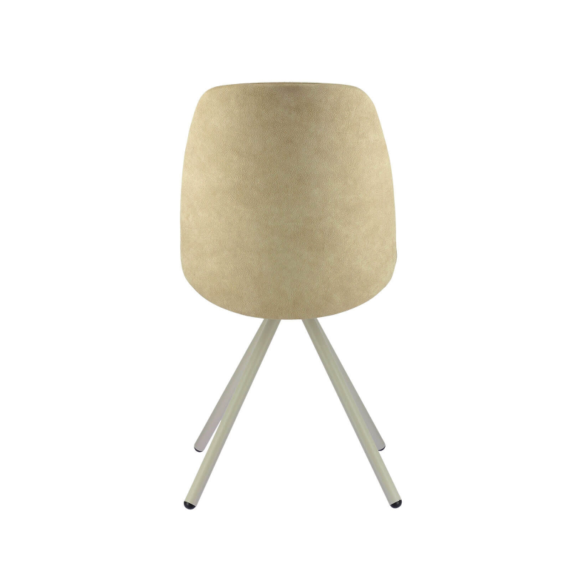 Chaise avec pieds en métal et revêtement en tissu beige - Fiona 2