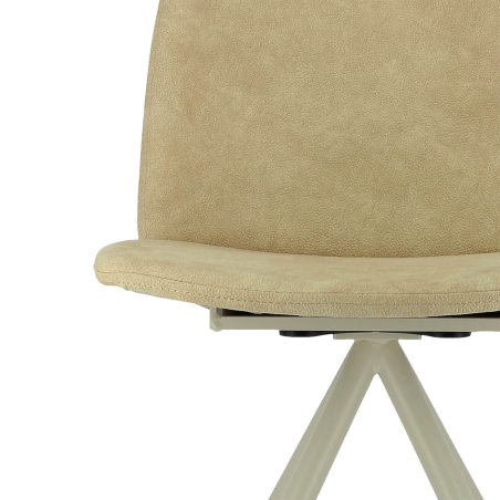 Chaise avec pieds en métal et assise en tissu beige - Fiona 2