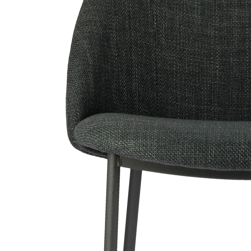 Chaise anthracite avec revêtement en tissu bleu - Soda