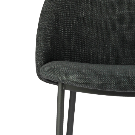 Chaise anthracite avec revêtement en tissu bleu - Soda