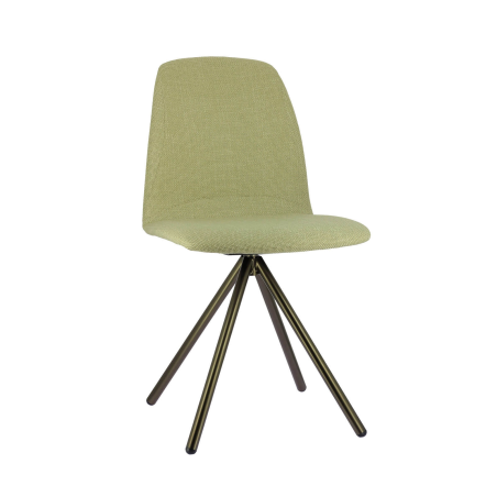 Chaise moderne pivotante en tissu sable et pieds métal - Genua