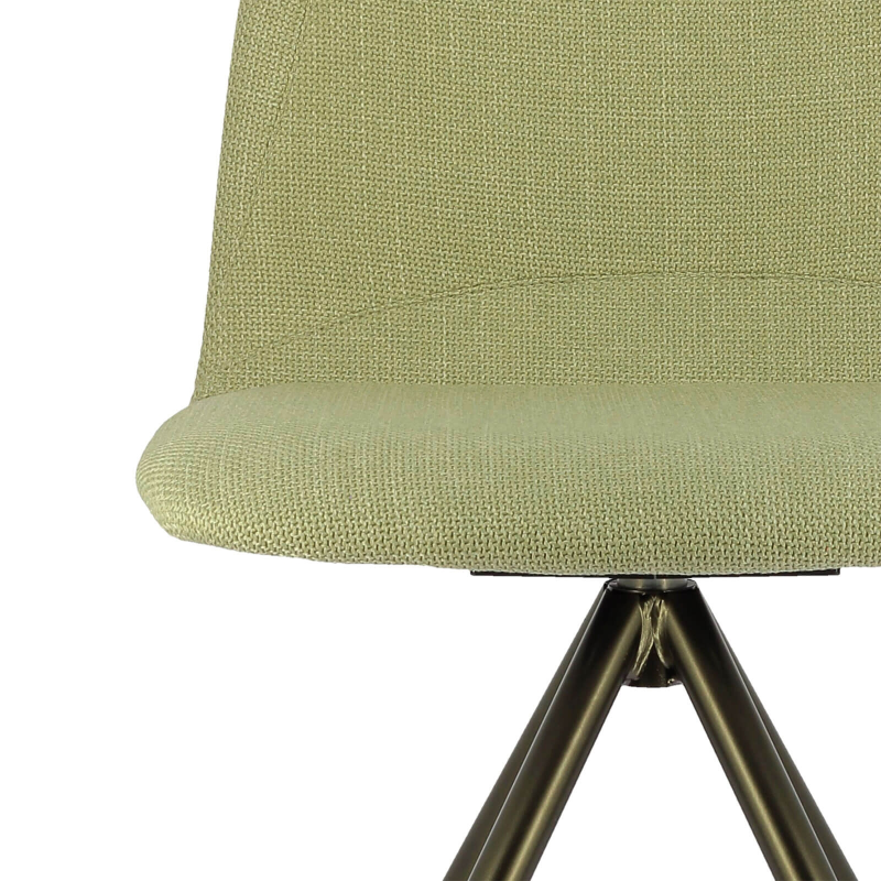Chaise pivotante moderne en tissu sable et pieds métal doré - Genua