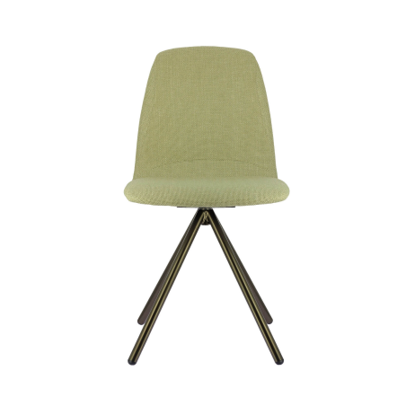 Chaise moderne pivotante en tissu coloris sable et pieds métal doré - Genua