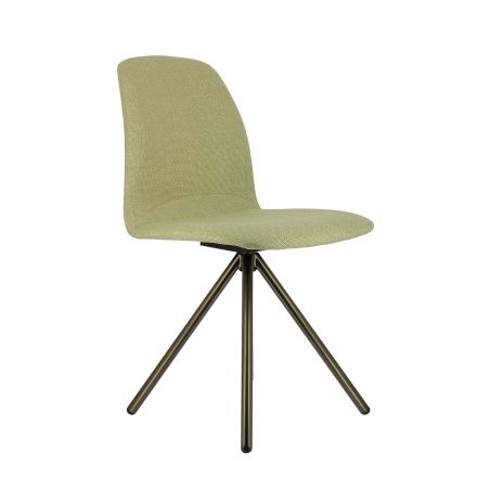 Chaise pivotante en tissu sable et pieds métal doré - Genua