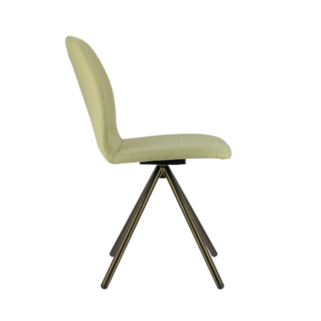 Chaise en tissu sable et pieds métal doré - Genua