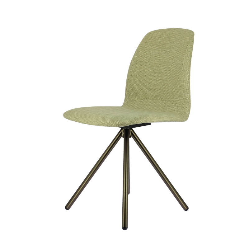 Chaise avec assise pivotante en tissu sable et pieds métal - Genua