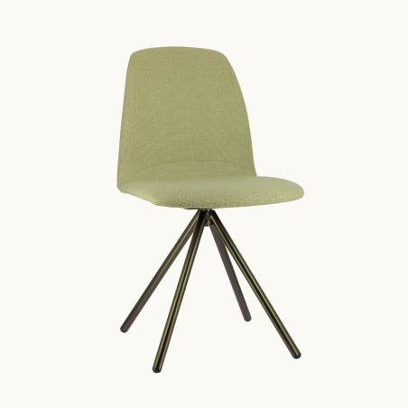 Chaise moderne pivotante en tissu et pieds métal - Genua