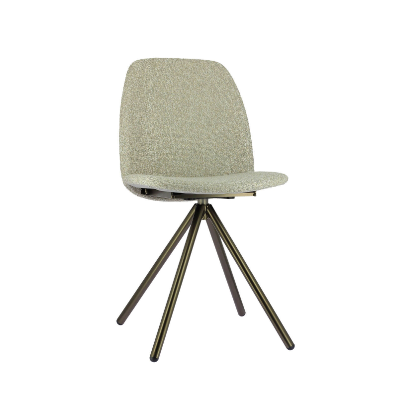 Chaise design pivotante en tissu gris avec pieds métalliques - Figaro 2