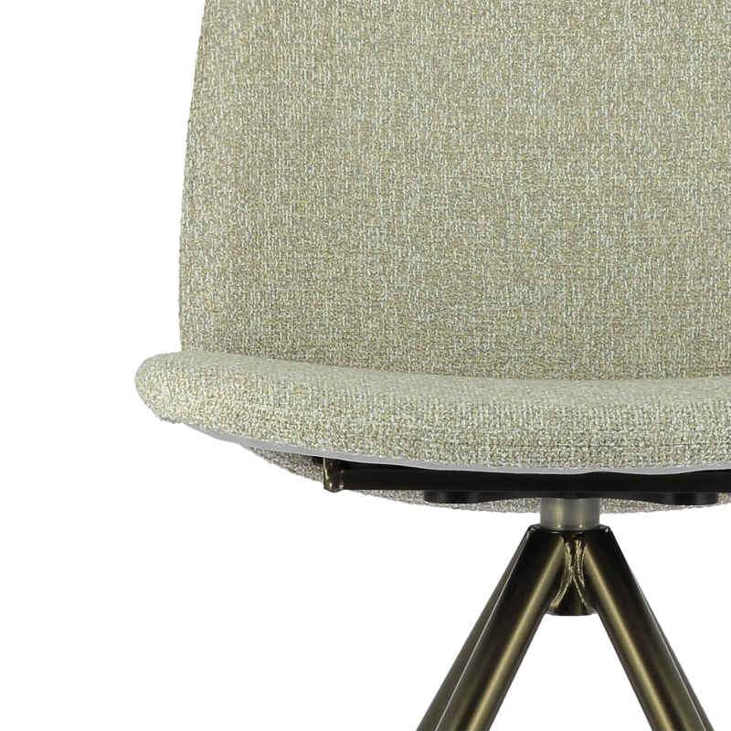 Chaise pivotante moderne avec revêtement en tissu gris clair et pieds métalliques - Figaro 2