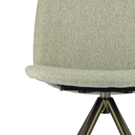 Chaise pivotante moderne avec revêtement en tissu gris clair et pieds métalliques - Figaro 2