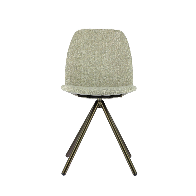 Chaise moderne en tissu clair gris avec structure en métal - Figaro 2