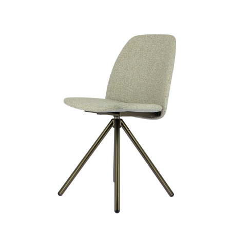 Siège élégant en tissu gris avec base pivotante métallique - Figaro 2