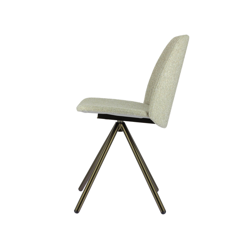 Chaise contemporaine pivotante en tissu gris et métal doré - Figaro 2