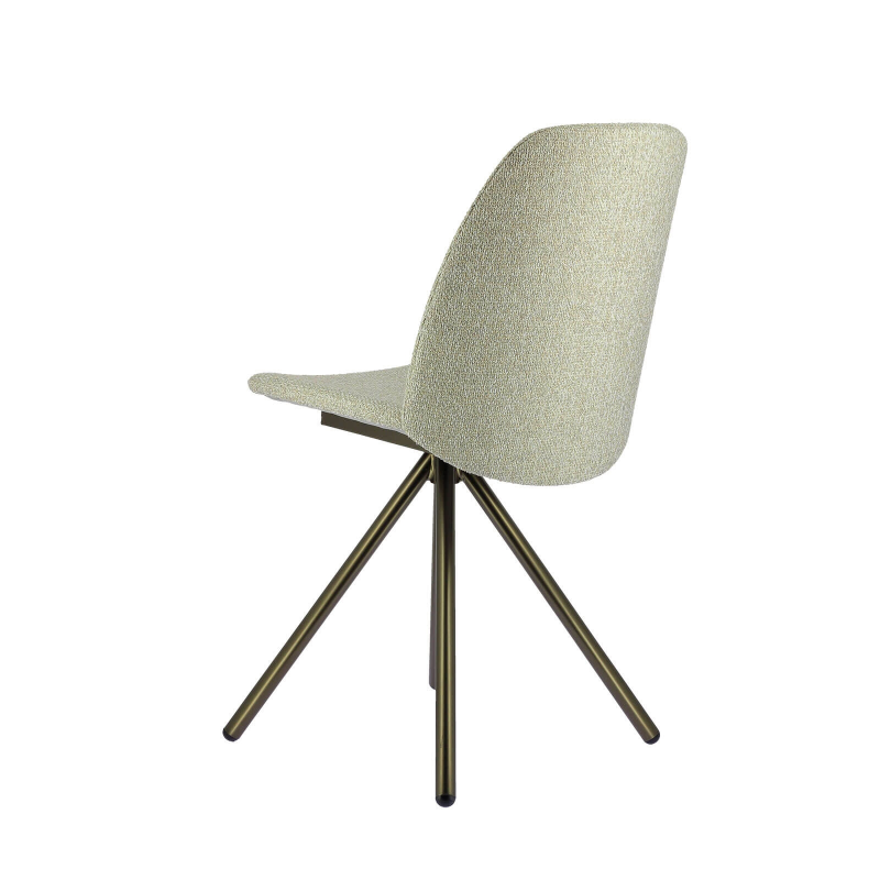 Chaise confortable en tissu gris clair avec piétement en métal - Figaro 2