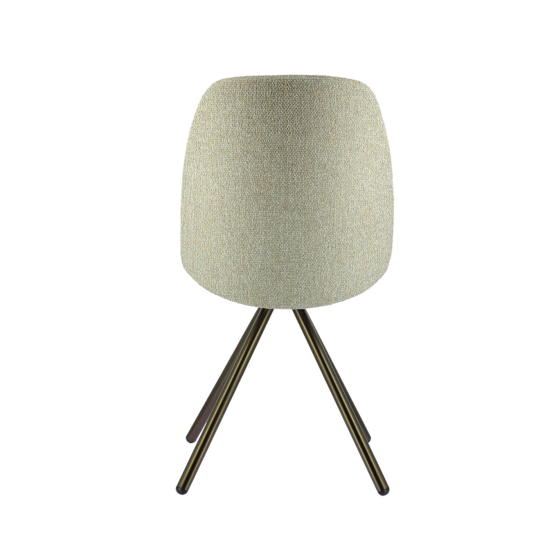 Siège moderne en tissu gris avec pieds en acier doré - Figaro 2