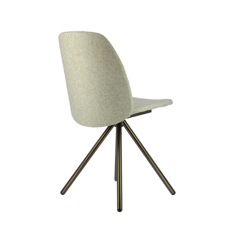 Chaise stylée en tissu gris clair avec base en métal robuste - Figaro 2