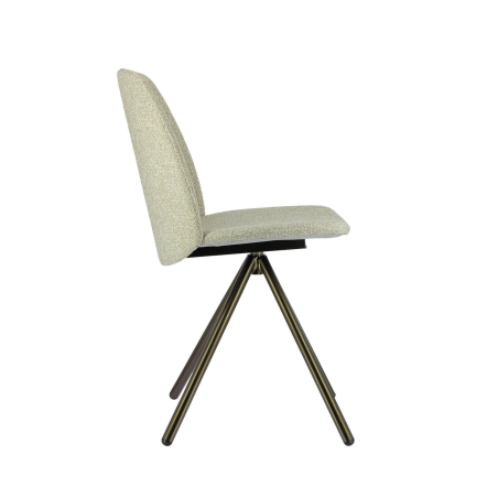 Chaise pivotante design avec assise en tissu gris clair et structure en métal - Figaro 2