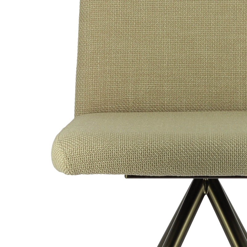 Siège élégant en tissu beige avec structure en métal robuste - Charentes