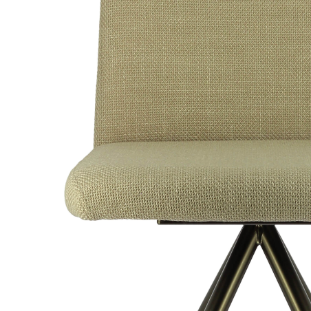 Siège élégant en tissu beige avec structure en métal robuste - Charentes
