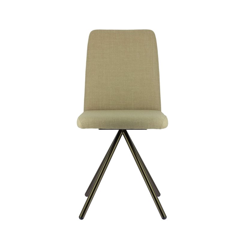 Chaise moderne avec revêtement en tissu beige et structure en métal - Charentes