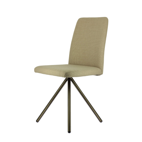 Siège élégant en tissu clair beige avec base métallique - Charentes