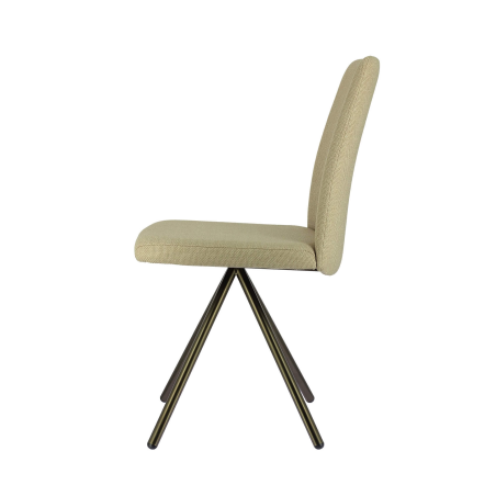 Chaise contemporaine en tissu beige avec piétement en métal - Charentes