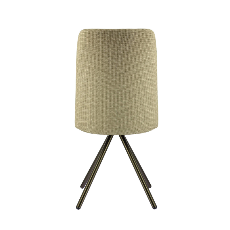 Chaise stylée en tissu beige avec pieds en acier robuste - Charentes