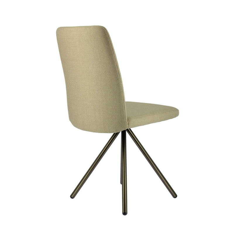 Siège design en tissu beige clair et structure métallique - Charentes