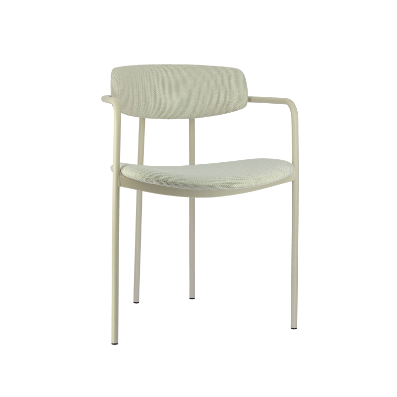 Chaise moderne en tissu avec accoudoirs et pieds en métal - Mirror