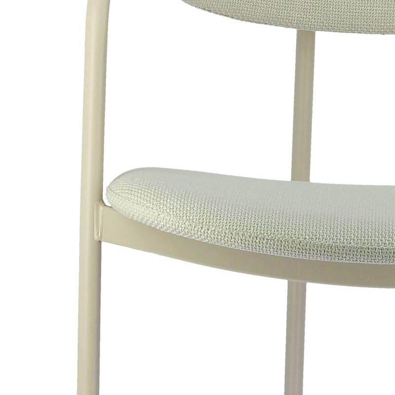 Chaise moderne en tissu avec accoudoirs et pieds en métal - Mirror