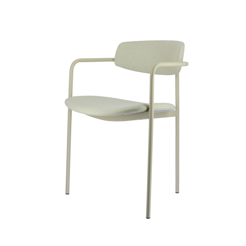 Chaise design en tissu avec accoudoirs et pieds en métal - Mirror