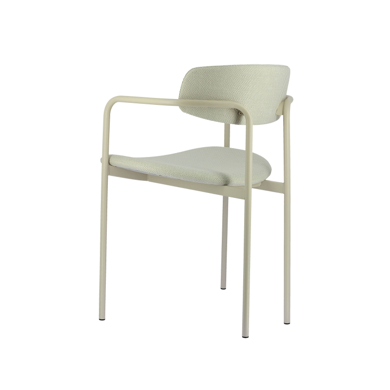 Chaise en tissu avec accoudoirs et pieds en métal - Mirror