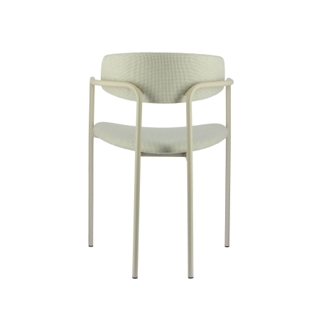 Chaise moderne en tissu avec accoudoirs et pieds en métal - Mirror