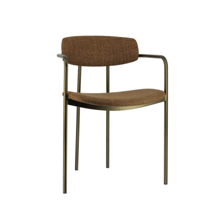 Chaise moderne en tissu avec accoudoirs et pieds en métal - Mirror