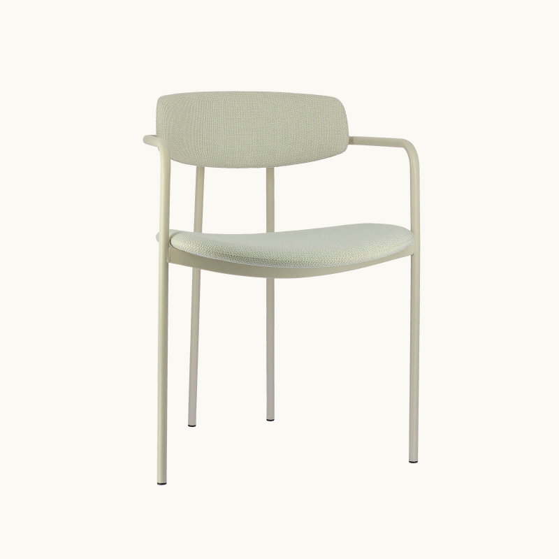 Chaise moderne en tissu avec accoudoirs et pieds en métal - Mirror