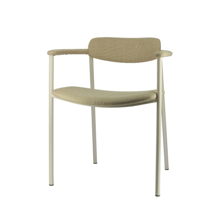 Fauteuil en tissu avec accoudoirs et pieds en métal - Cassis