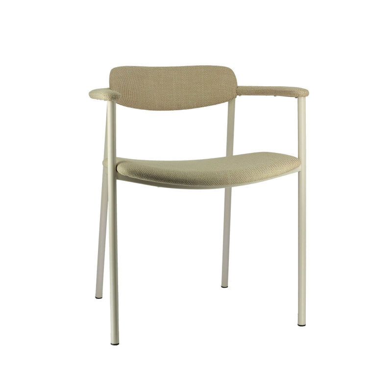 Fauteuil en tissu avec accoudoirs et pieds en métal - Cassis