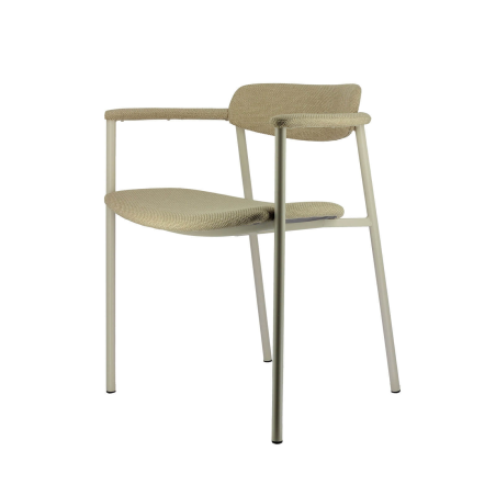 Fauteuil en tissu avec accoudoirs et pieds en métal - Cassis