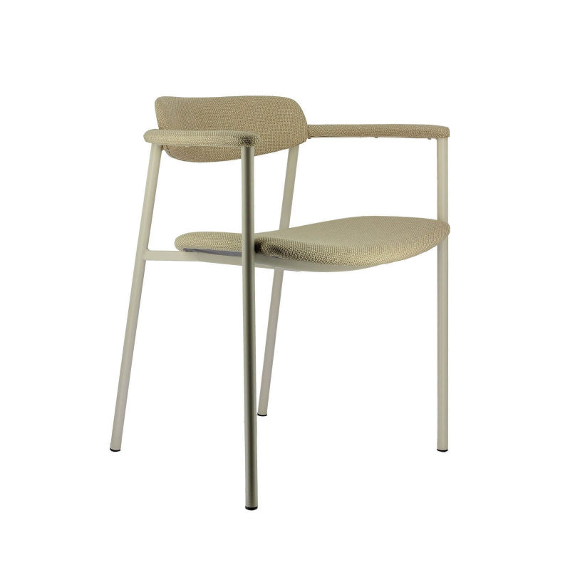 Fauteuil en tissu avec accoudoirs et pieds en métal - Cassis