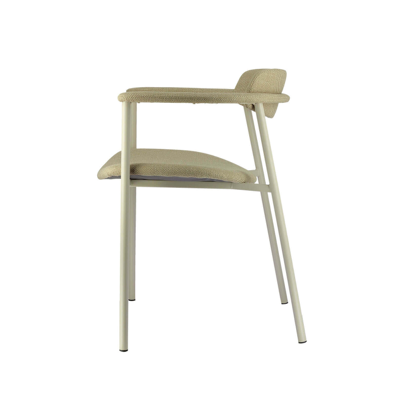 Fauteuil en tissu avec accoudoirs et pieds en métal - Cassis