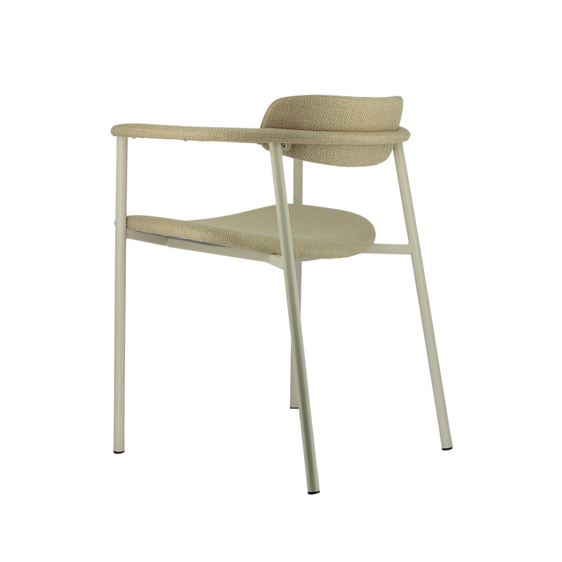 Fauteuil en tissu avec accoudoirs et pieds en métal - Cassis