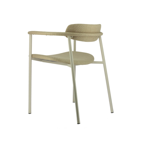 Fauteuil en tissu avec accoudoirs et pieds en métal - Cassis