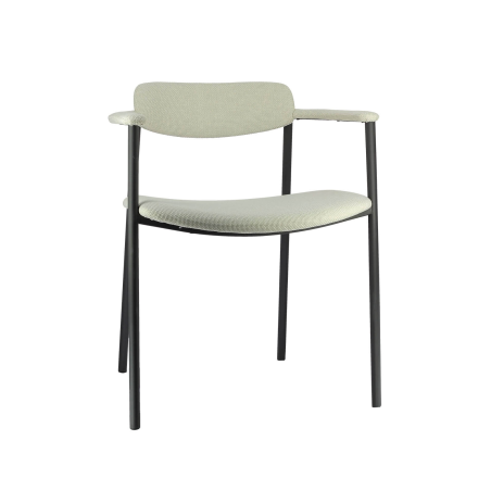 Fauteuil en tissu avec accoudoirs et pieds en métal - Cassis